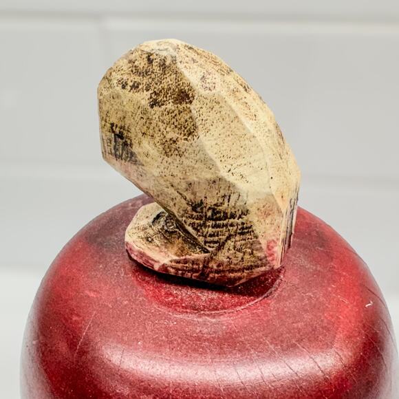 Wooden Red Delicious Apple Decor w/ Wood Stem, Rustic Farmhouse, Country - 8”H - Picture 6 of 6